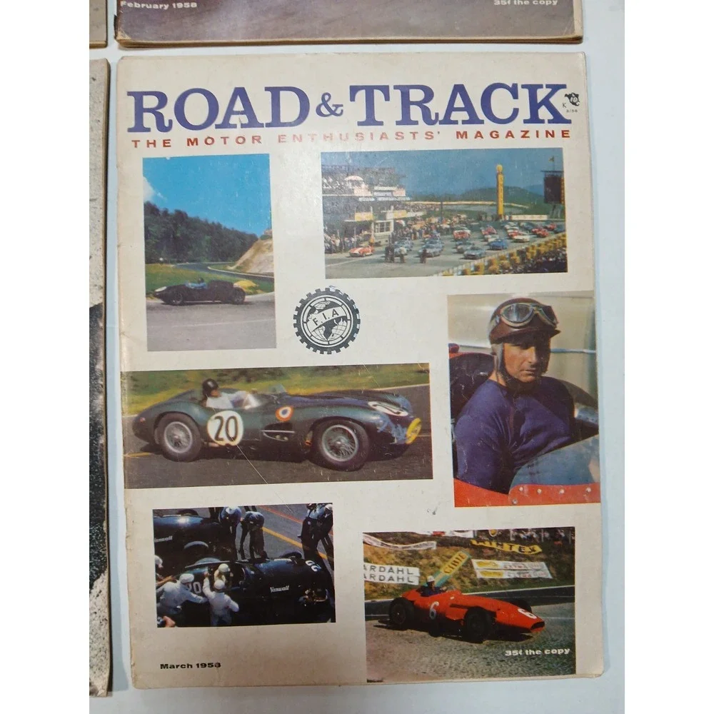 VINTAGE 1958 ROAD AND‎ TRACK MAGAZINE LOT OF 4 ISSUES RACING PERFORMANCE CARS
